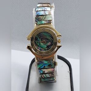 Iridescent Gold Oceanic Watch with Linked Band